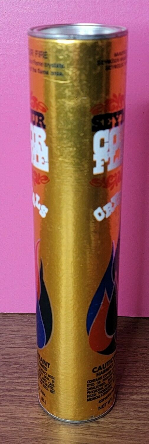 VTG Seymour Color Flame Crystals Fireplace 1 lb Canister Campfire Vivid Colors - Fresh Stock Dated December 2025