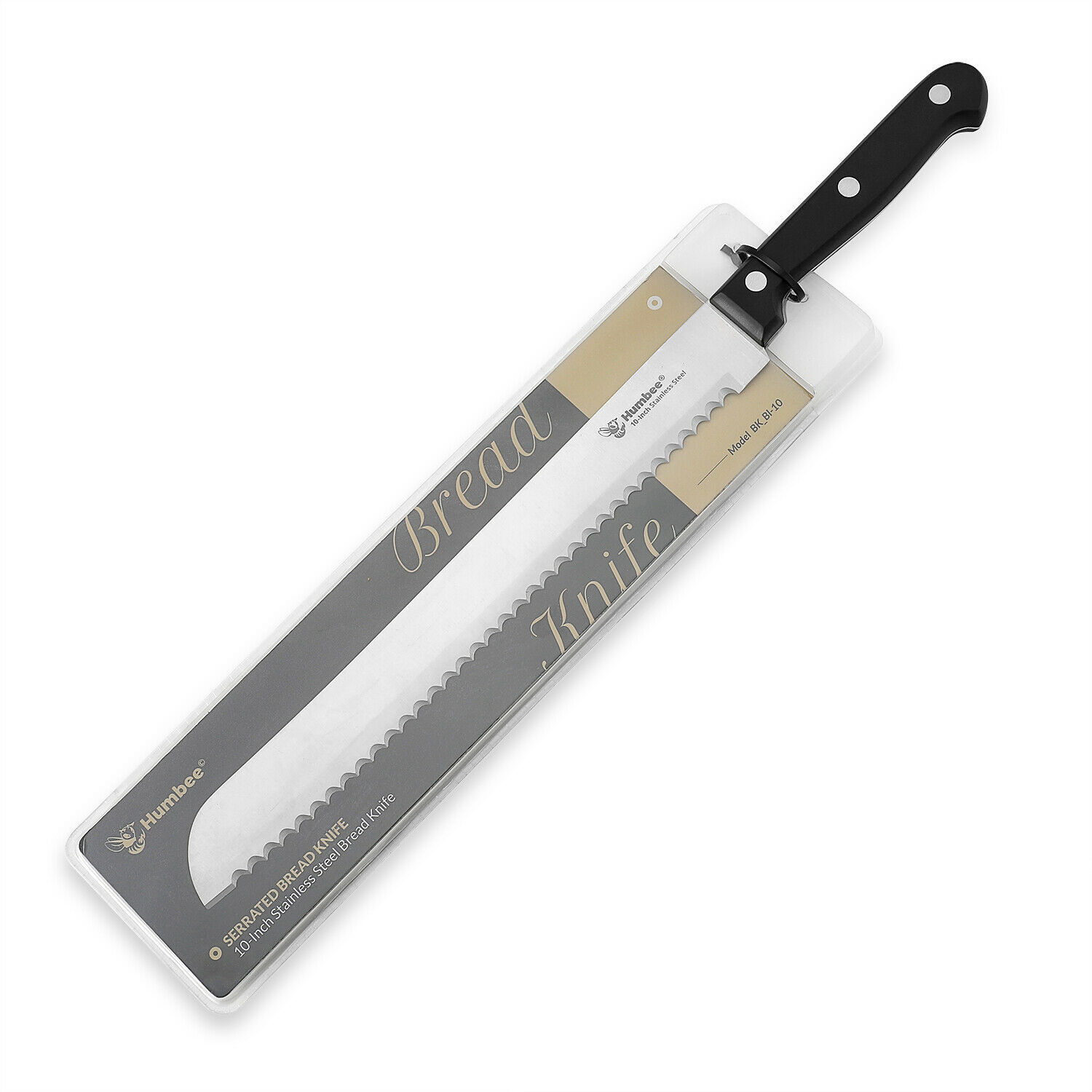 Humbee Chef, Stainless Steel Serrated Bread Knives 8/10/12 inch - Fresh Stock Dated January 2026