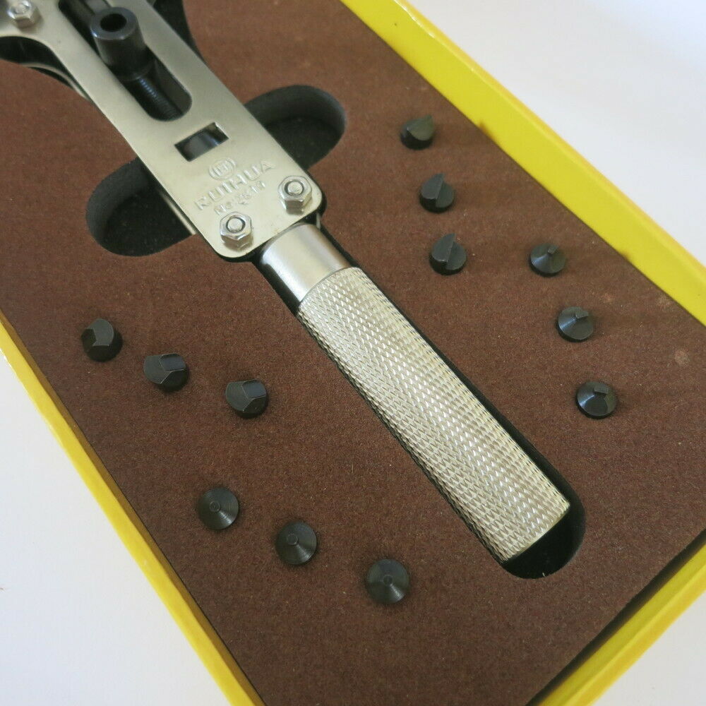 Extra Large Watch Caseback Opener Wrench Max. 80mm with 4 Pairs of Clamp Bits - Fresh Stock Dated December 2025