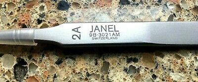 VINTAGE JANEL #2A 3021AM ANTI MAGNETIC & ACID, NICKEL TWEEZERS MADE SWITZERLAND - Fresh Stock Dated December 2025