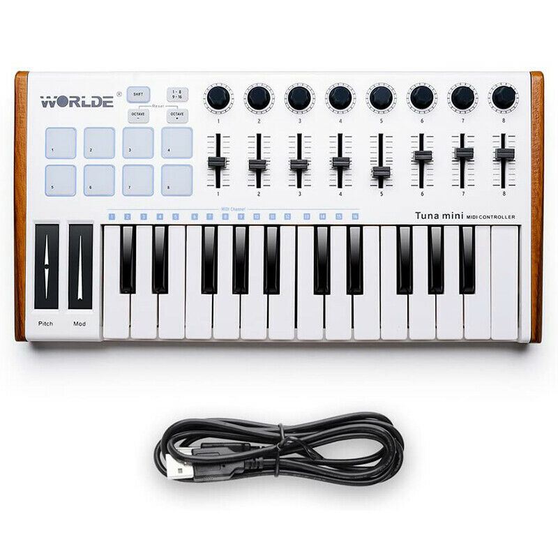 Worlde 25 Key USB Portable Tuna Mini MIDI Keyboard MIDI Controller for Mac,PC - Fresh Stock Dated December 2025