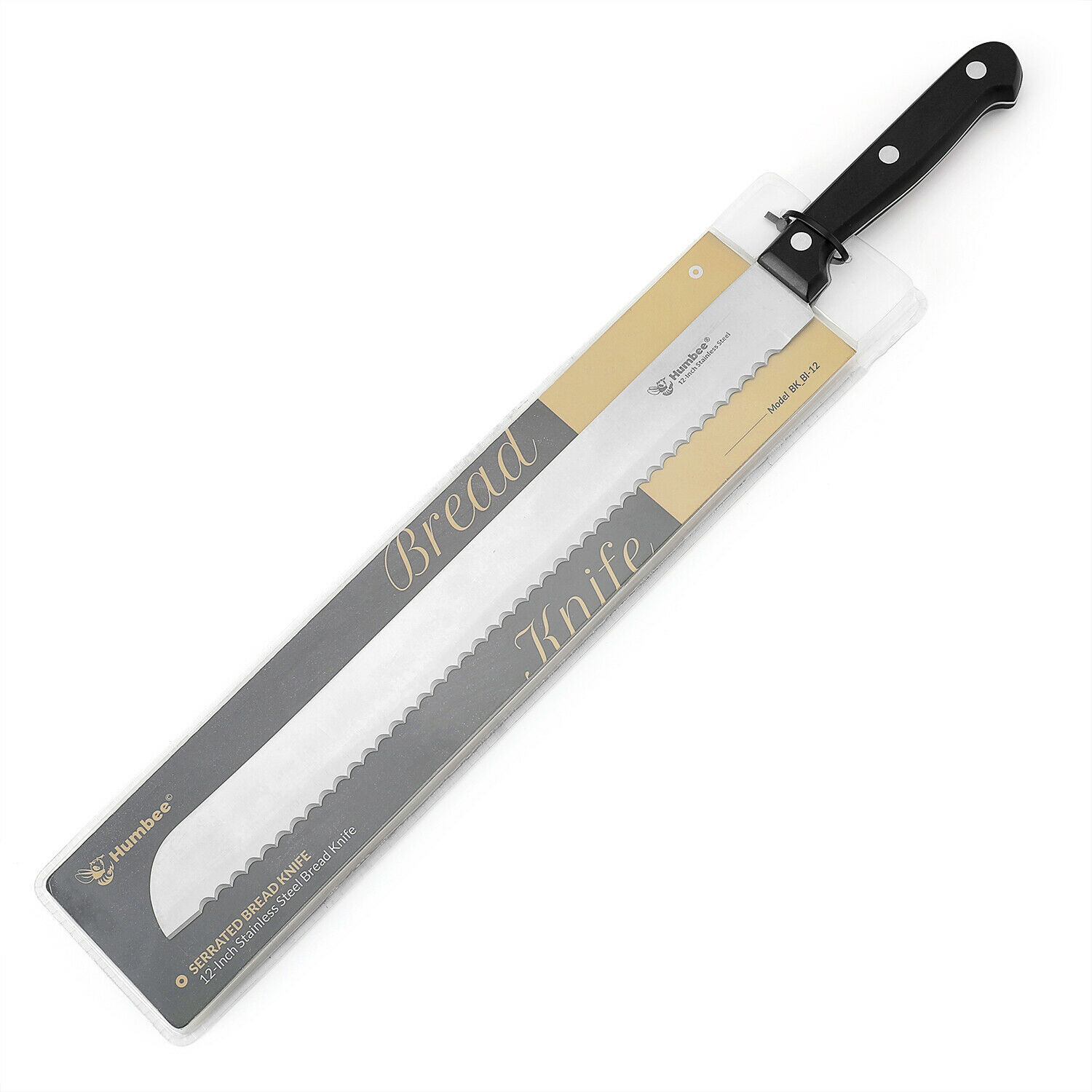 Humbee Chef, Stainless Steel Serrated Bread Knives 8/10/12 inch - Fresh Stock Dated January 2026