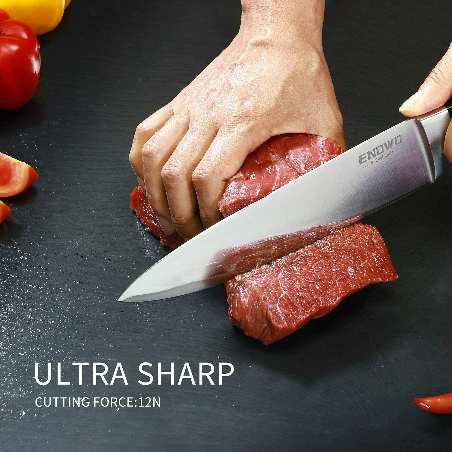 Chef Knife Ultra Sharp Kitchen Knife Set 3 PCS,Premium German Stainless Steel - Fresh Stock Dated January 2026