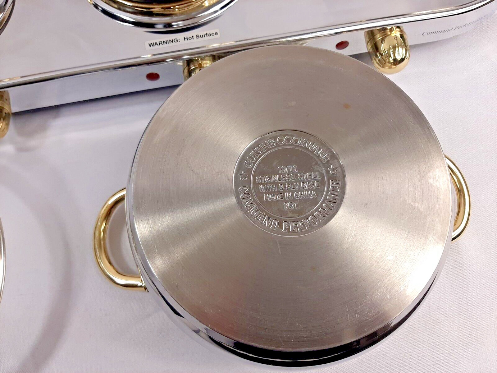 Cuisine Cookware Command Performance Gold MK-337 Triple Burner with 3 Qt Pot - Fresh Stock Dated February 2026