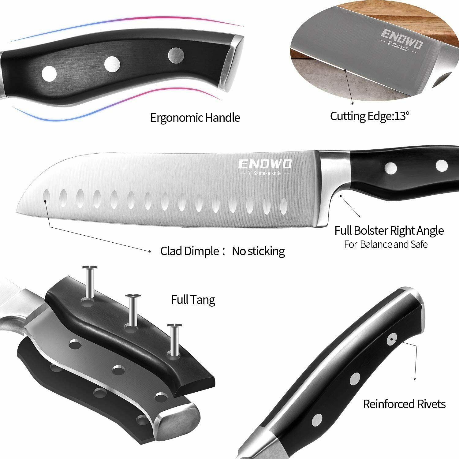 Chef Knife Ultra Sharp Kitchen Knife Set 3 PCS,Premium German Stainless Steel - Fresh Stock Dated January 2026