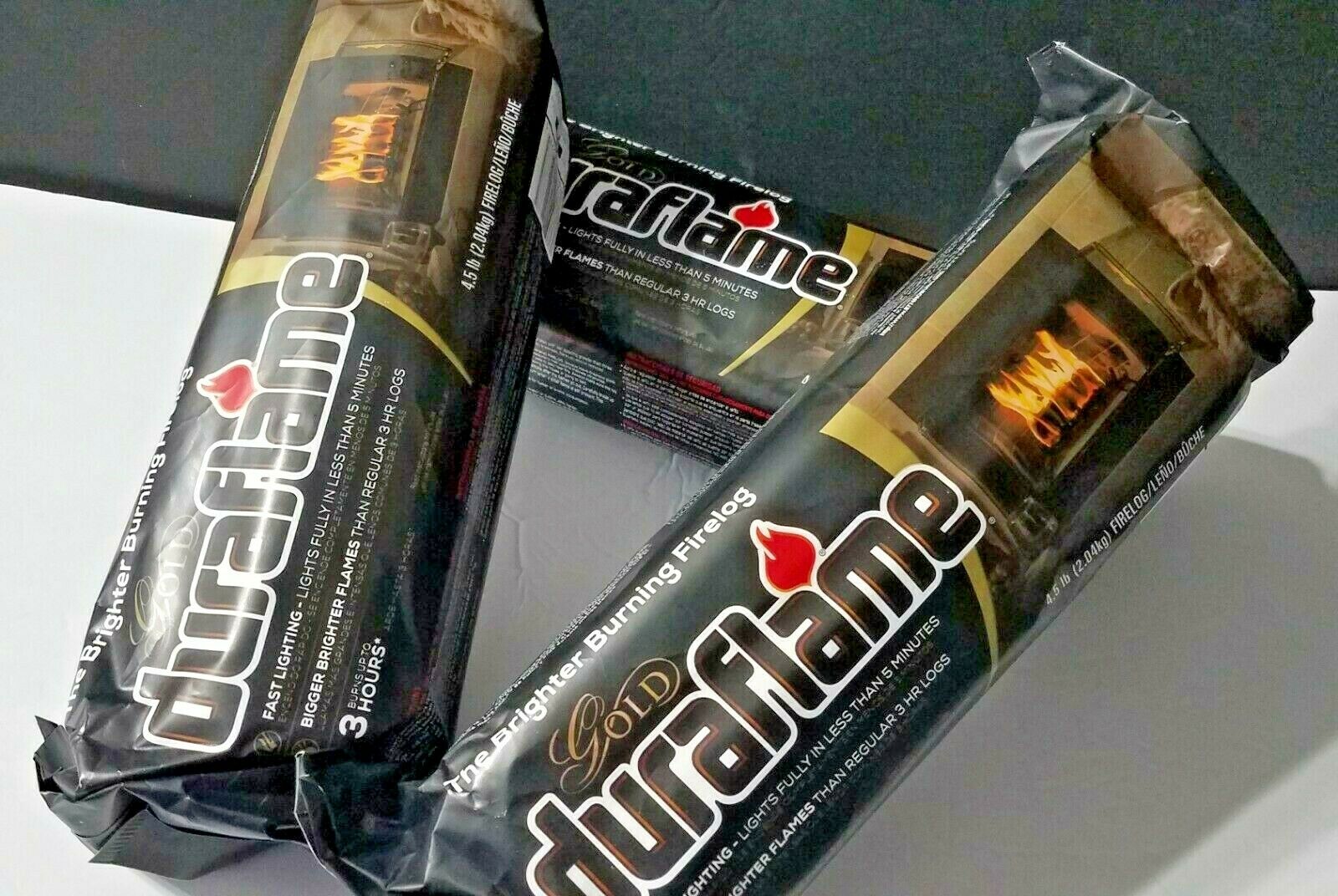 3PK Fire Starter Duraflame Gold Brighter Burning 3-hr Firelog Campfire Fireplace - Fresh Stock Dated December 2025