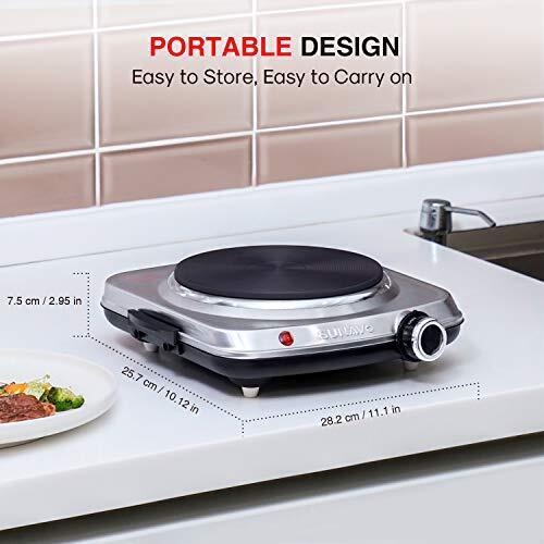1500W Hot Plates for Cooking, Electric Single Burner with Handles,6 Power Levels - Fresh Stock Dated January 2026