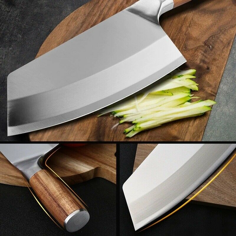 8 Inch Stainless Steel Chopping Cleaver Kitchen Chef Knife Chopper Cutter Knives - Fresh Stock Dated January 2026