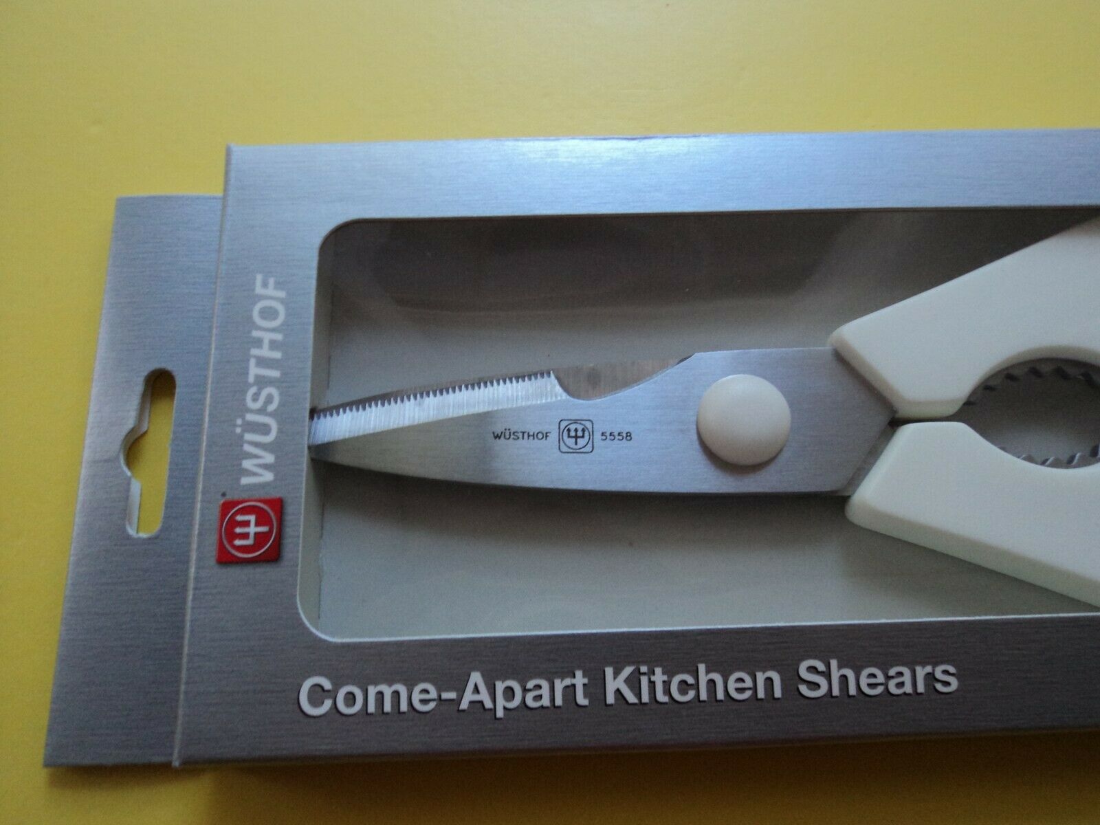 wusthof kitchen shear white color  come apart # 5558 brand   new in box - Fresh Stock Dated January 2026