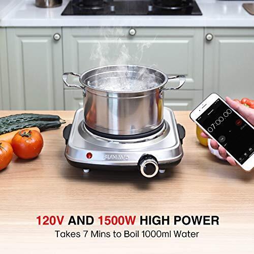 1500W Hot Plates for Cooking, Electric Single Burner with Handles,6 Power Levels - Fresh Stock Dated January 2026