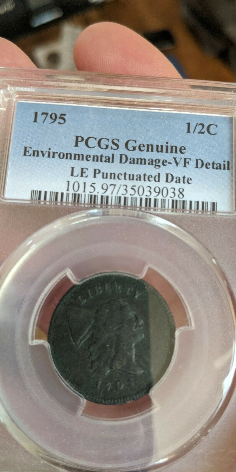 1795 Punctuated Date VF Half Cent Lettered Edge - Fresh Stock Dated December 2025