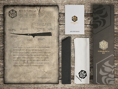 Kessaku 7-Inch Fillet Knife - Spectre Series - AUS-8 High Carbon Stainless Steel - Fresh Stock Dated January 2026