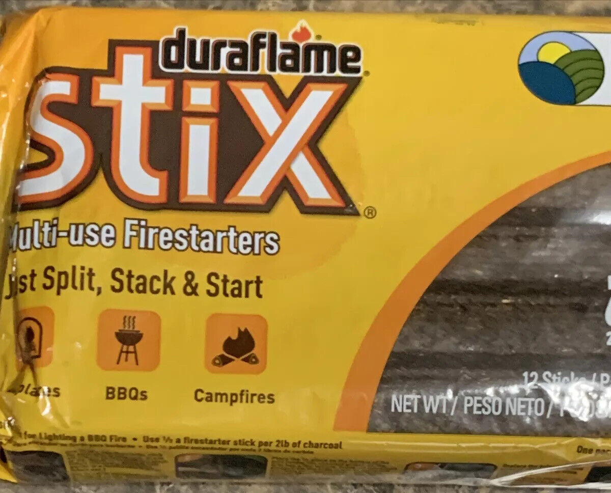 Duraflame Stix Fire Starters, 12-Stick Pack for Lighting Wood or Charcoal Fires - Fresh Stock Dated January 2026