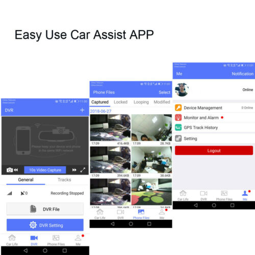 Android 4G Wifi GPS Car Center Console DVR Parking Monitor Dual Lens Nav. 8