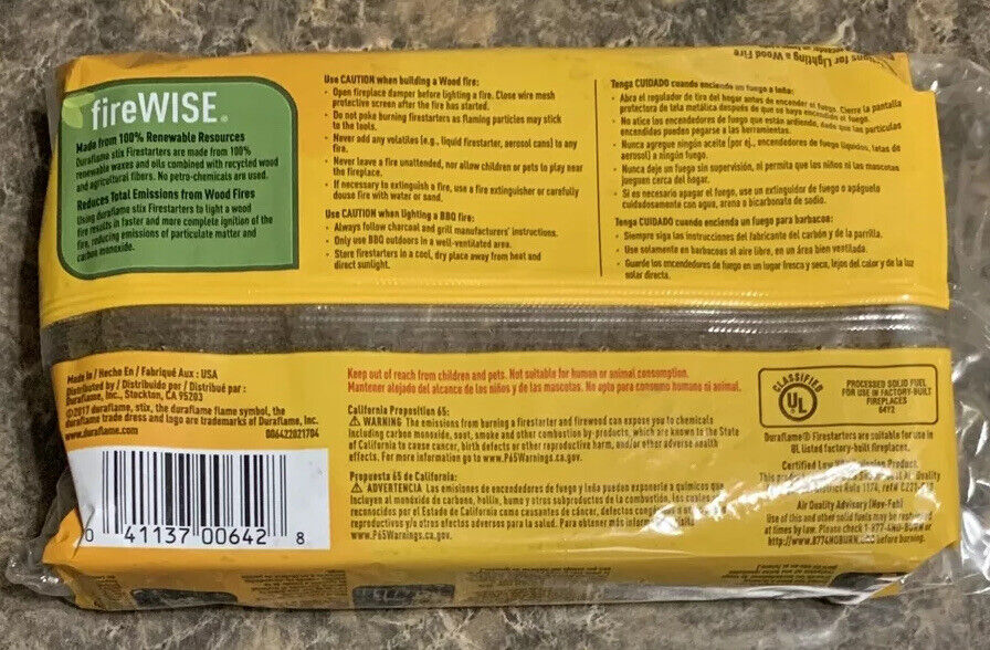 Duraflame Stix Fire Starters, 12-Stick Pack for Lighting Wood or Charcoal Fires - Fresh Stock Dated January 2026