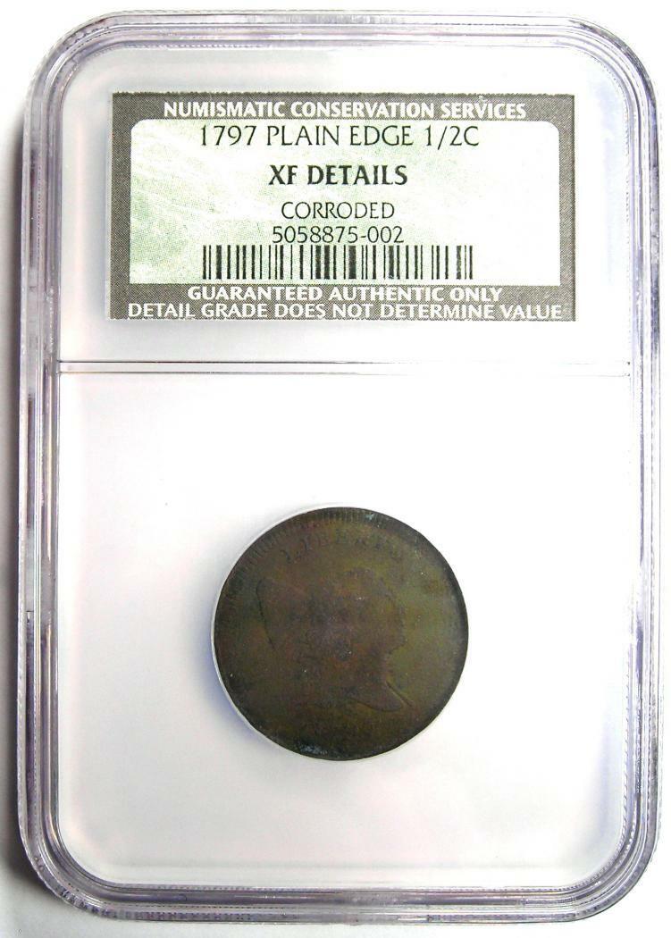 1797 Liberty Cap Flowing Hair Half Cent 1/2C - NGC XF Detail (NCS) - Rare Coin! - Fresh Stock Dated December 2025