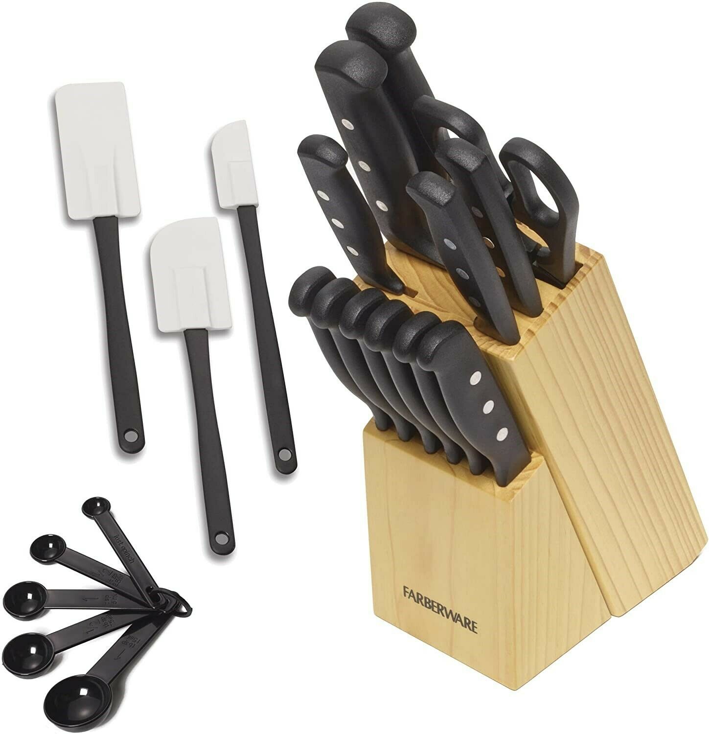 Knife Block Set With Kitchen Stainless Steel Sharpening Cutlery Knives 22 Piece - Fresh Stock Dated January 2026