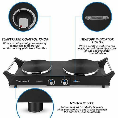 Techwood Hot Plate Electric Single Burner 1800W Portable Burner for Cooking - Fresh Stock Dated February 2026