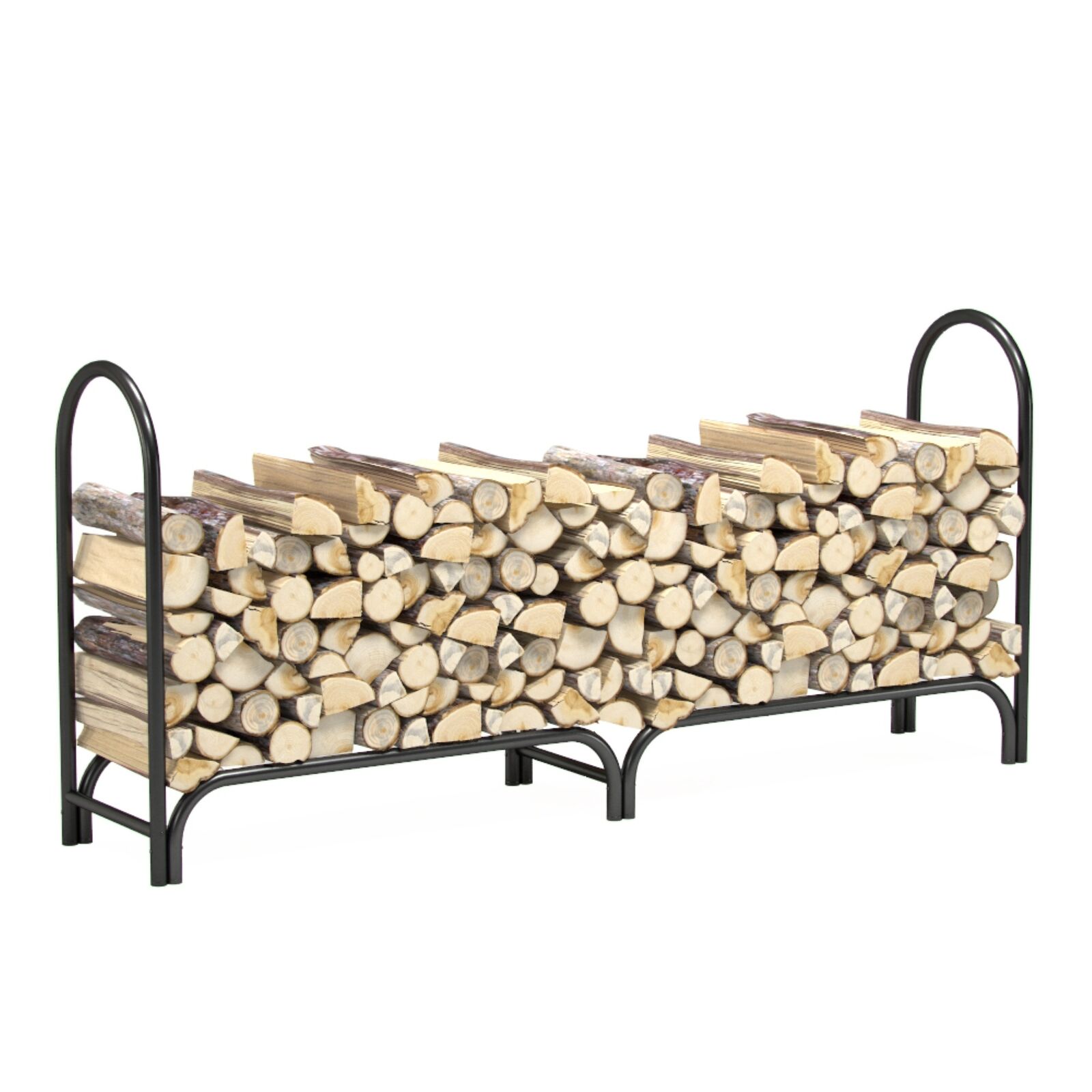 Regal Flame Elite 8 Foot Indoor Outdoor Black Shelter Firewood Log Rack - Fresh Stock Dated January 2026