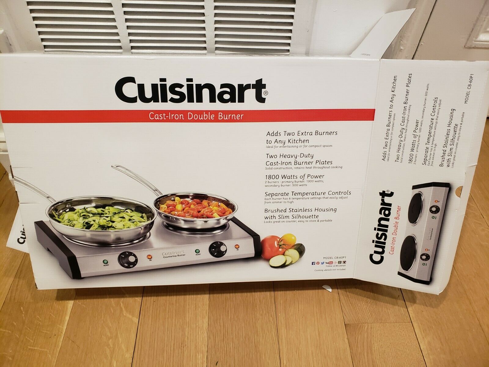 Cuisinart CB-60P1 Double Burner - Silver/Black - Fresh Stock Dated February 2026