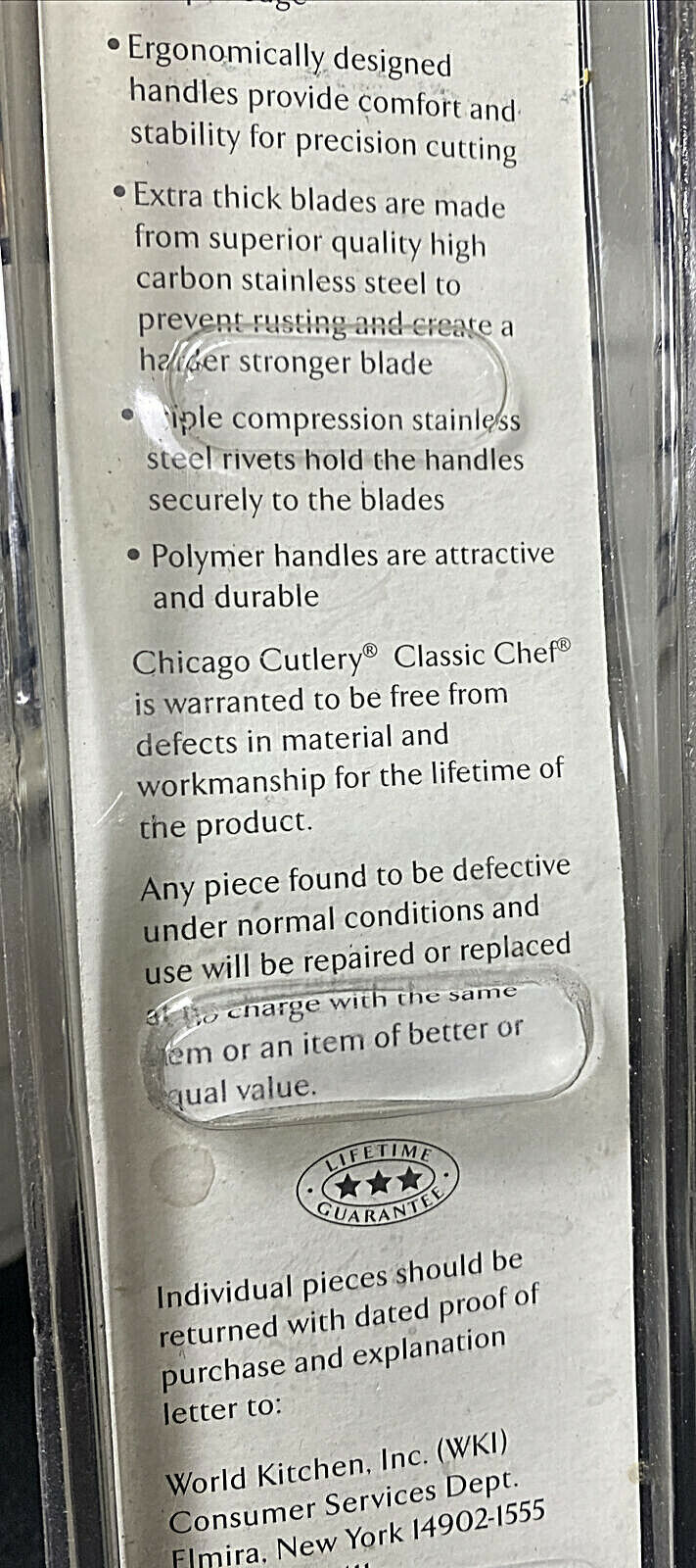 NEW CHICAGO CUTLERY CLASSIC CHEF KNIFE 5
