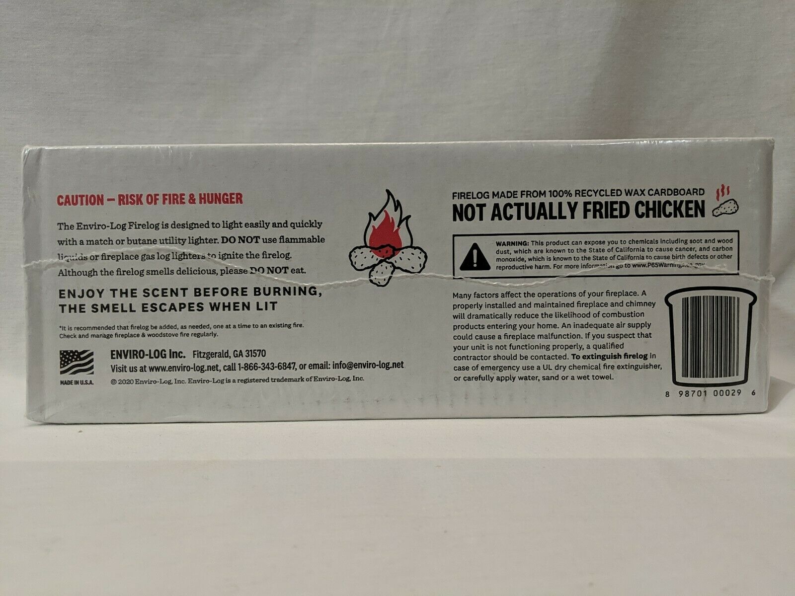 KFC 11 Herbs Spices Fire Log Enviro-Log Firelog Chicken Scented Limited Edition - Fresh Stock Dated December 2025