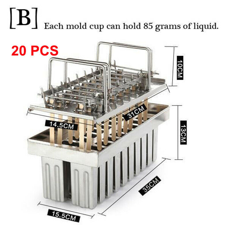 20/6pcs Stainless Steel Molds Mold Ice Pop Lolly Popsicle Ice Cream Stick Holder - Fresh Stock Dated February 2026