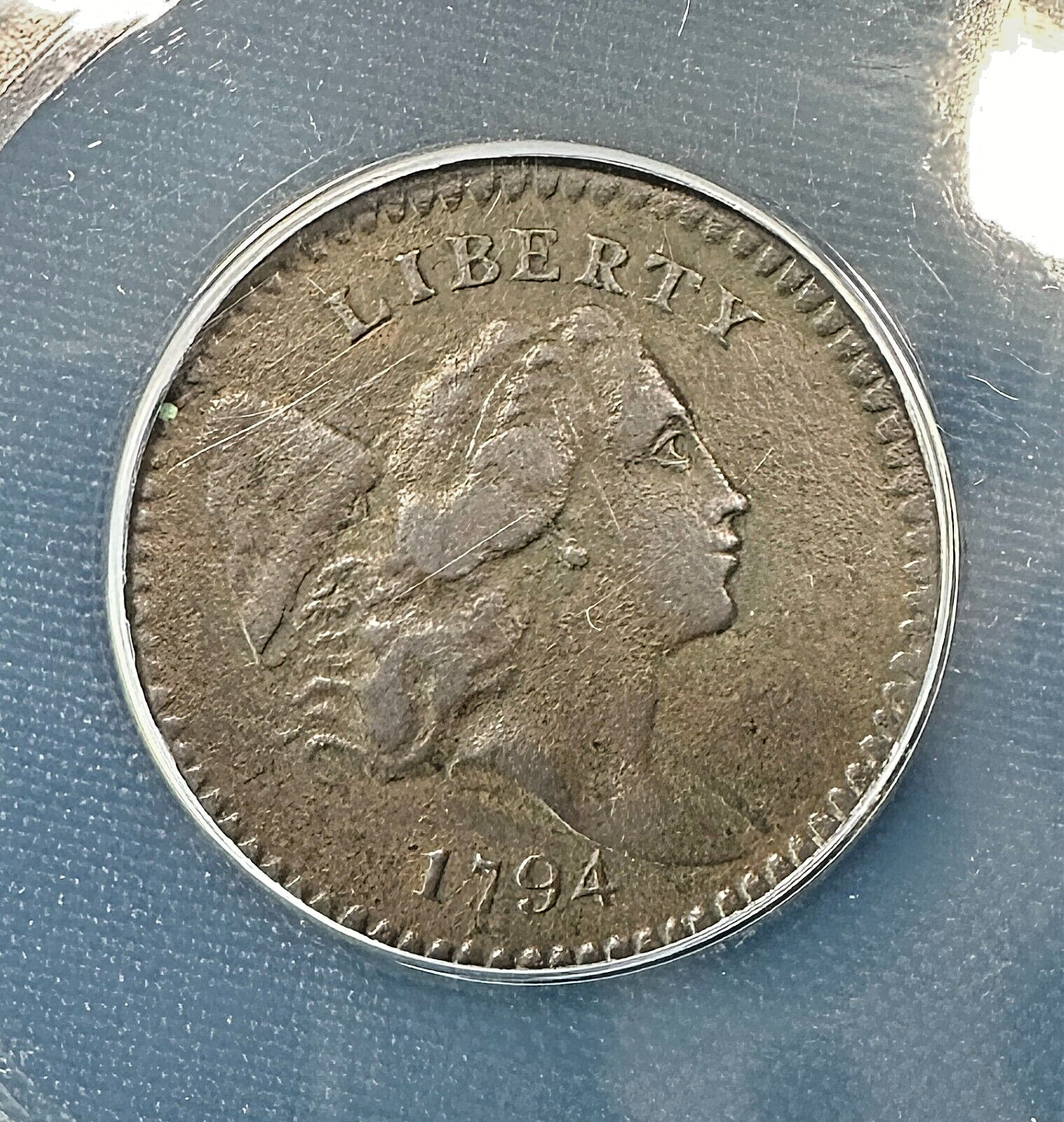 1794 1/2C Half Cent VF20 Details C-9 Variety Regular Strike ANACS 81.6K Mintage - Fresh Stock Dated December 2025