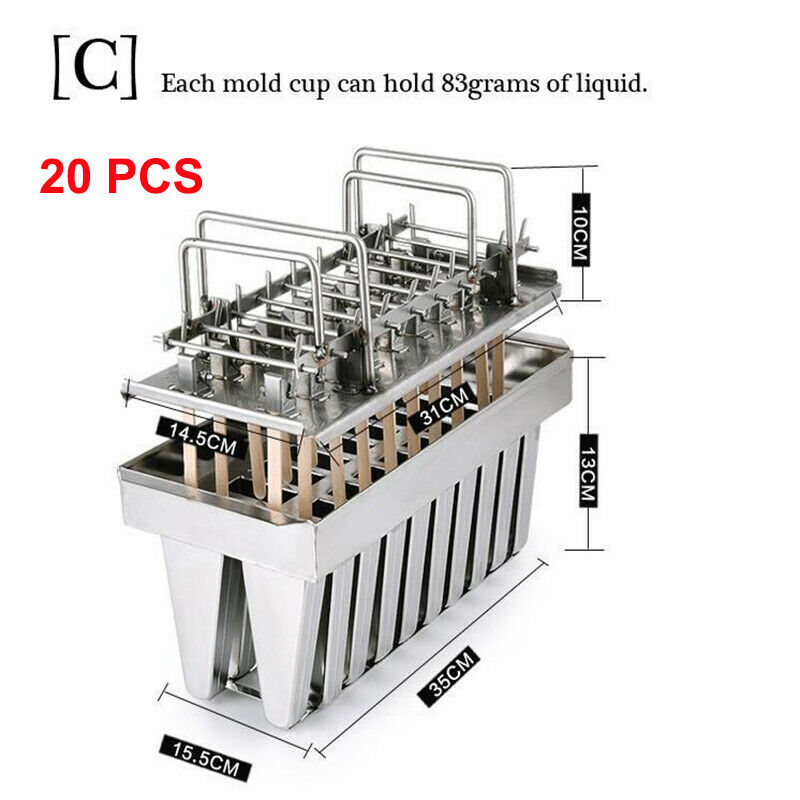 20/6pcs Stainless Steel Molds Mold Ice Pop Lolly Popsicle Ice Cream Stick Holder - Fresh Stock Dated February 2026