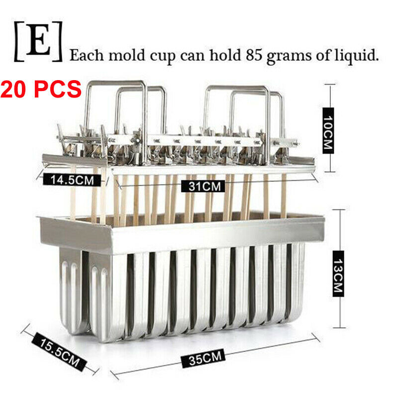 20/6pcs Stainless Steel Molds Mold Ice Pop Lolly Popsicle Ice Cream Stick Holder - Fresh Stock Dated February 2026