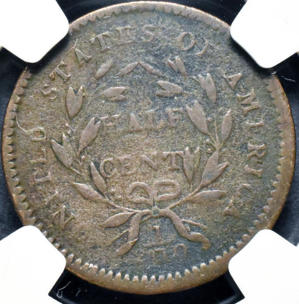1794 SMALL LETTERS VG DETAILS NGC LIBERTY CAP HALF CENT ID#DD565 - Fresh Stock Dated December 2025