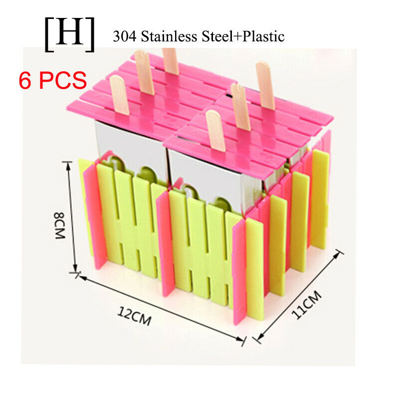 20/6pcs Stainless Steel Molds Mold Ice Pop Lolly Popsicle Ice Cream Stick Holder - Fresh Stock Dated February 2026