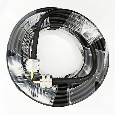 UHF Male (Plug) to UHF Male (Plug) LMR240 Cable Assembly, 600 inch (50 ft) - Fresh Stock Dated December 2025