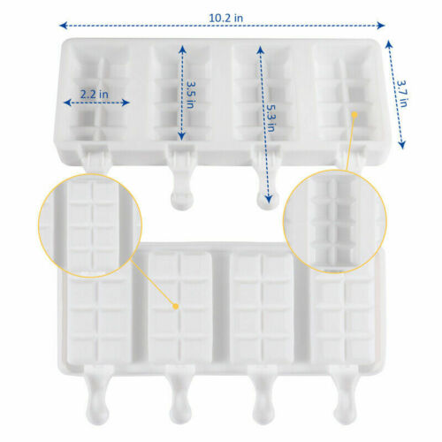 Ice Cream Mold Popsicle Molds Silicone 12 Cavities Homemade Maker Geometric Mold - Fresh Stock Dated February 2026