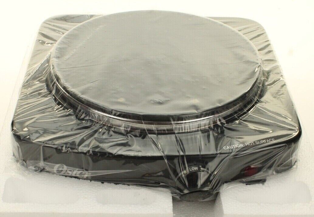 Oster Solid Single Burner Electric Hot Plate CKSTSB100-B Dorm Apartment Cooking - Fresh Stock Dated February 2026
