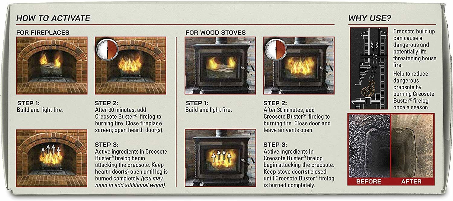 Pine Mountain First Alert Creosote Buster Chimney Cleaning Safety Fire Log-Large - Fresh Stock Dated January 2026