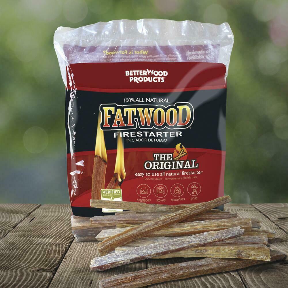 Better Wood Fatwood Firestarter Sealed 4 lb Pound Bundle Natural Fire Starter - Fresh Stock Dated December 2025