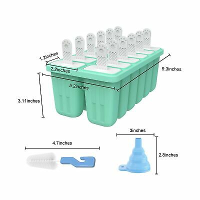12 Cavities Popsicle Molds Reusable Summer Silicone Popsicle Molds Easy Release - Fresh Stock Dated February 2026