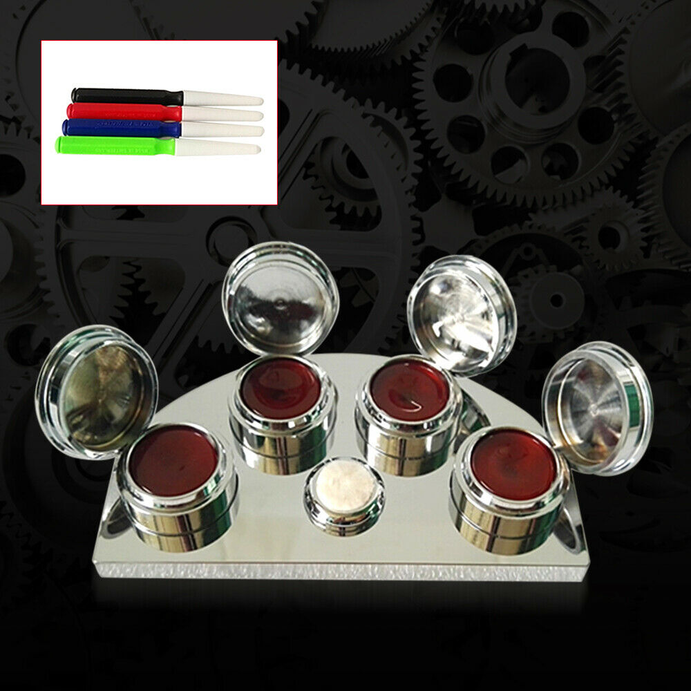 Watch Repair Oil Cup Stand Premium Polished Watchmaker Tool & 4 Containers SALE - Fresh Stock Dated December 2025