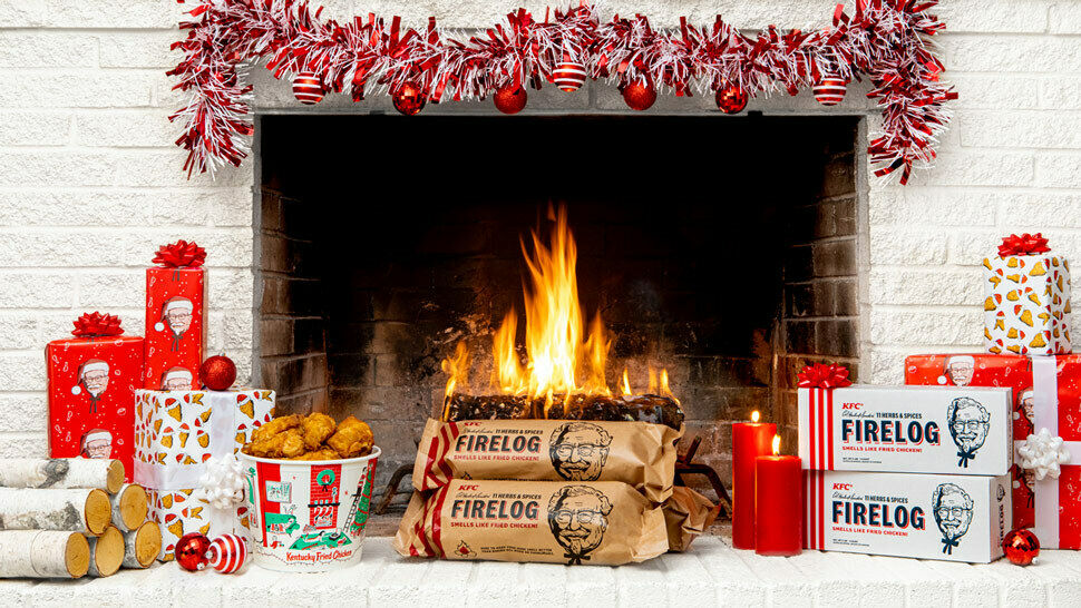 KFC Fire Log Enviro-Log 11 Herbs & Spices Kentucky Fried Chicken Duraflame - Fresh Stock Dated January 2026