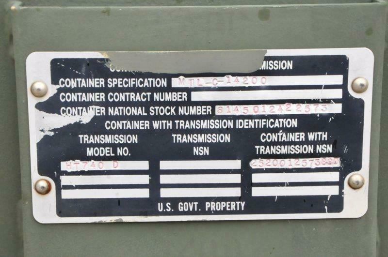 Allison HT-740D Automatic TRANSMISSION HT740D Allison HEMTT 8x8 - Fresh Stock Dated December 2025