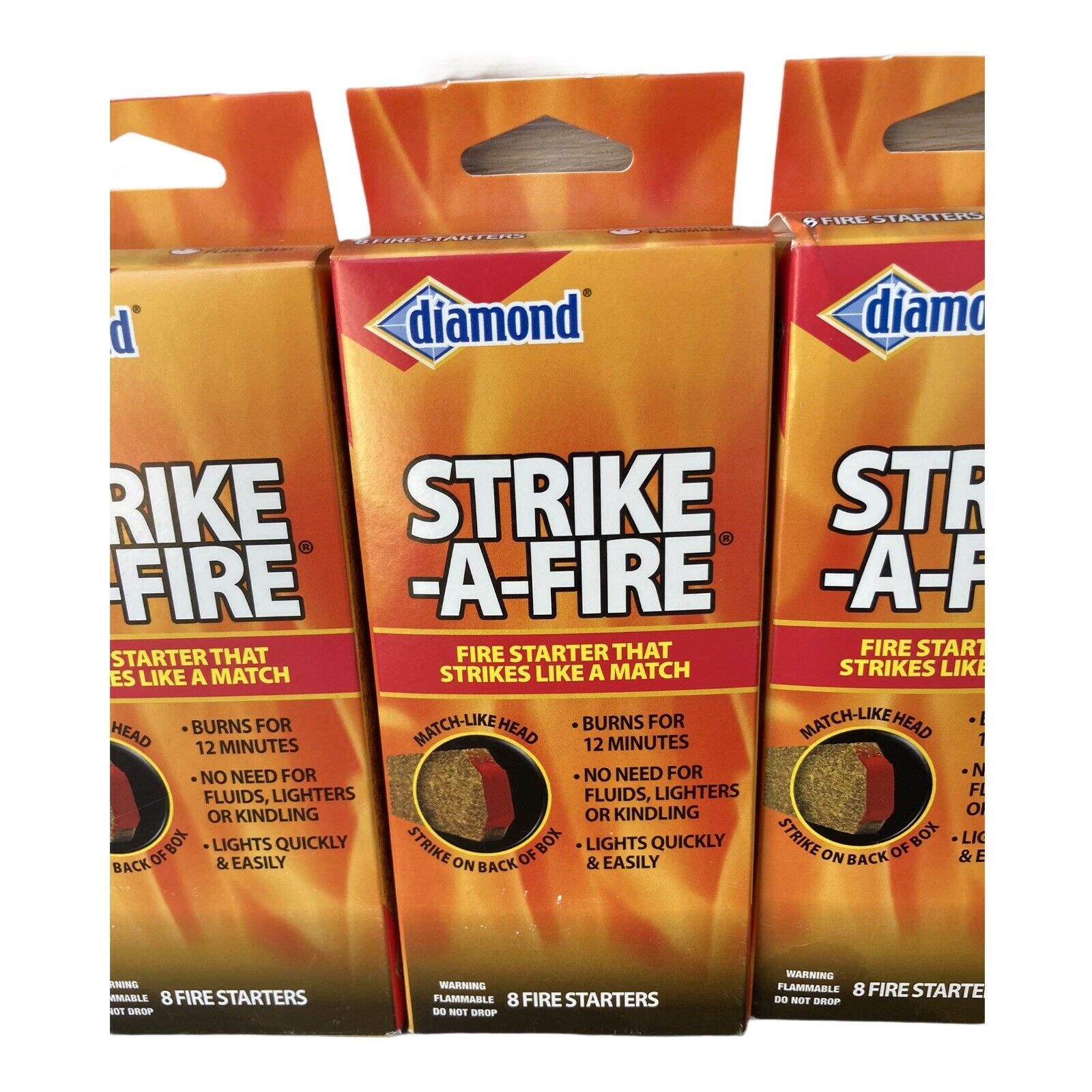 Diamond Strike-A-Fire 24 Firestarters Strikes Like A Match Burns For 12 Minutes - Fresh Stock Dated December 2025