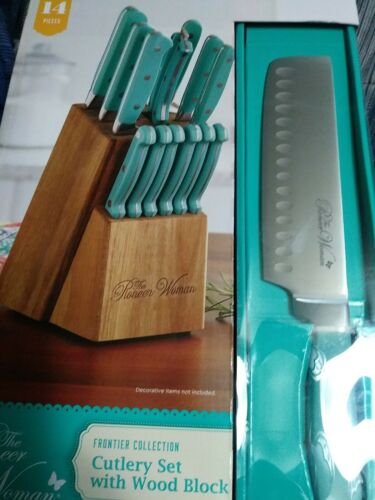 Turquoise Cutlery Set 14-Piece Pioneer Woman Frontier Collection Cutlery Set NEW - Fresh Stock Dated January 2026