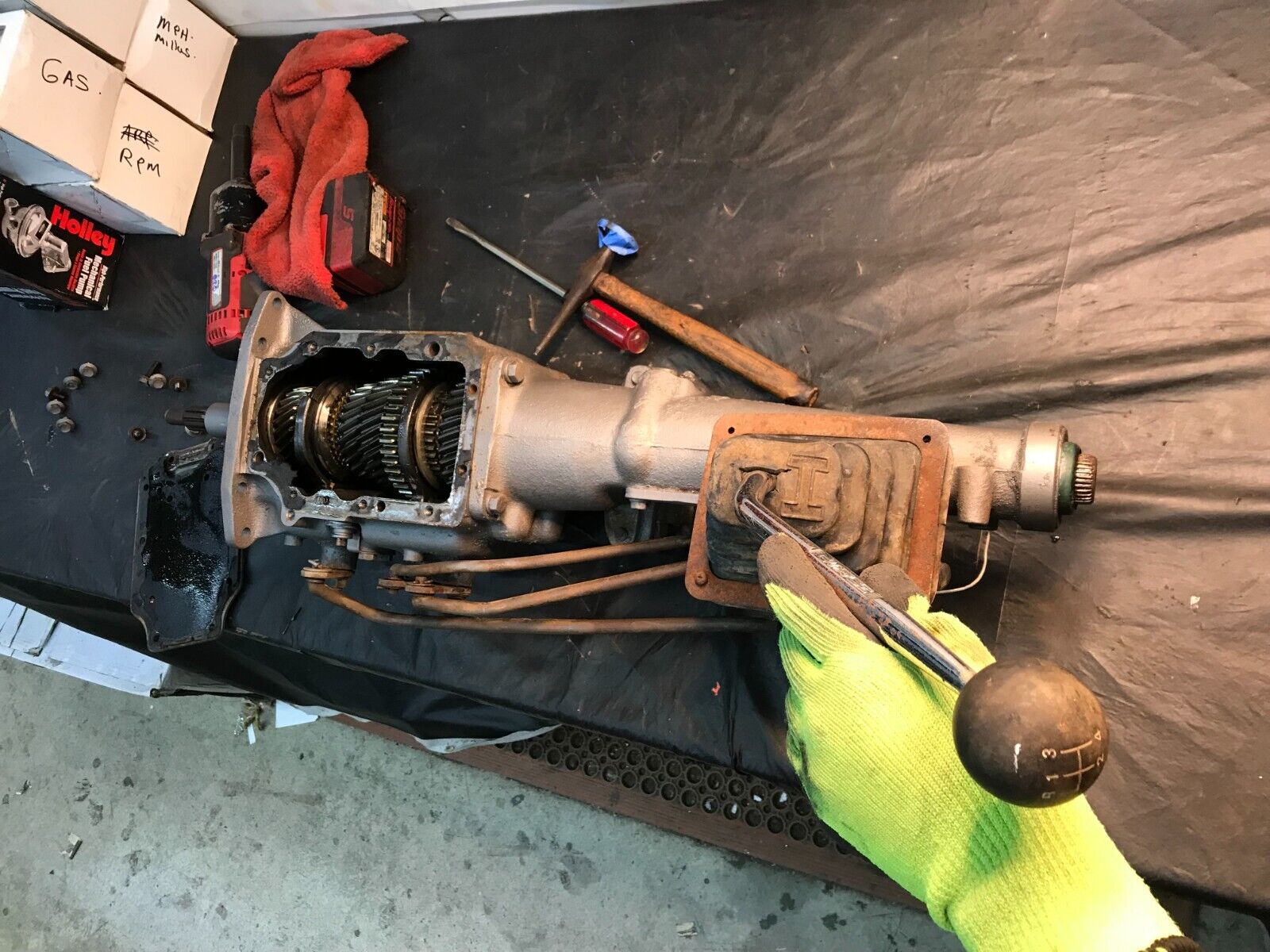 1971-73 Torino Top Loader 4-Speed transmission w Original hurst Shifter - Fresh Stock Dated December 2025