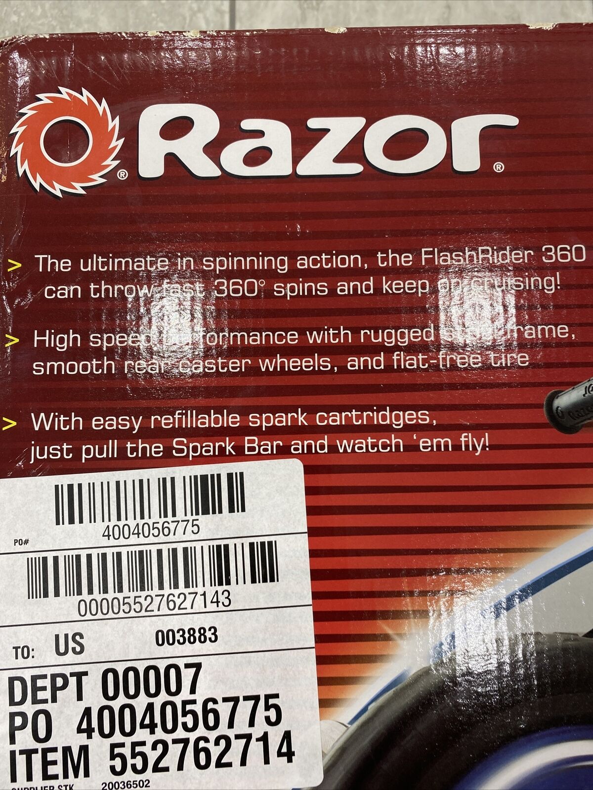 razor Rip rider 360 Castor Trike ages 6 and up bike spinning steel frame New Kid - Fresh Stock Dated December 2025