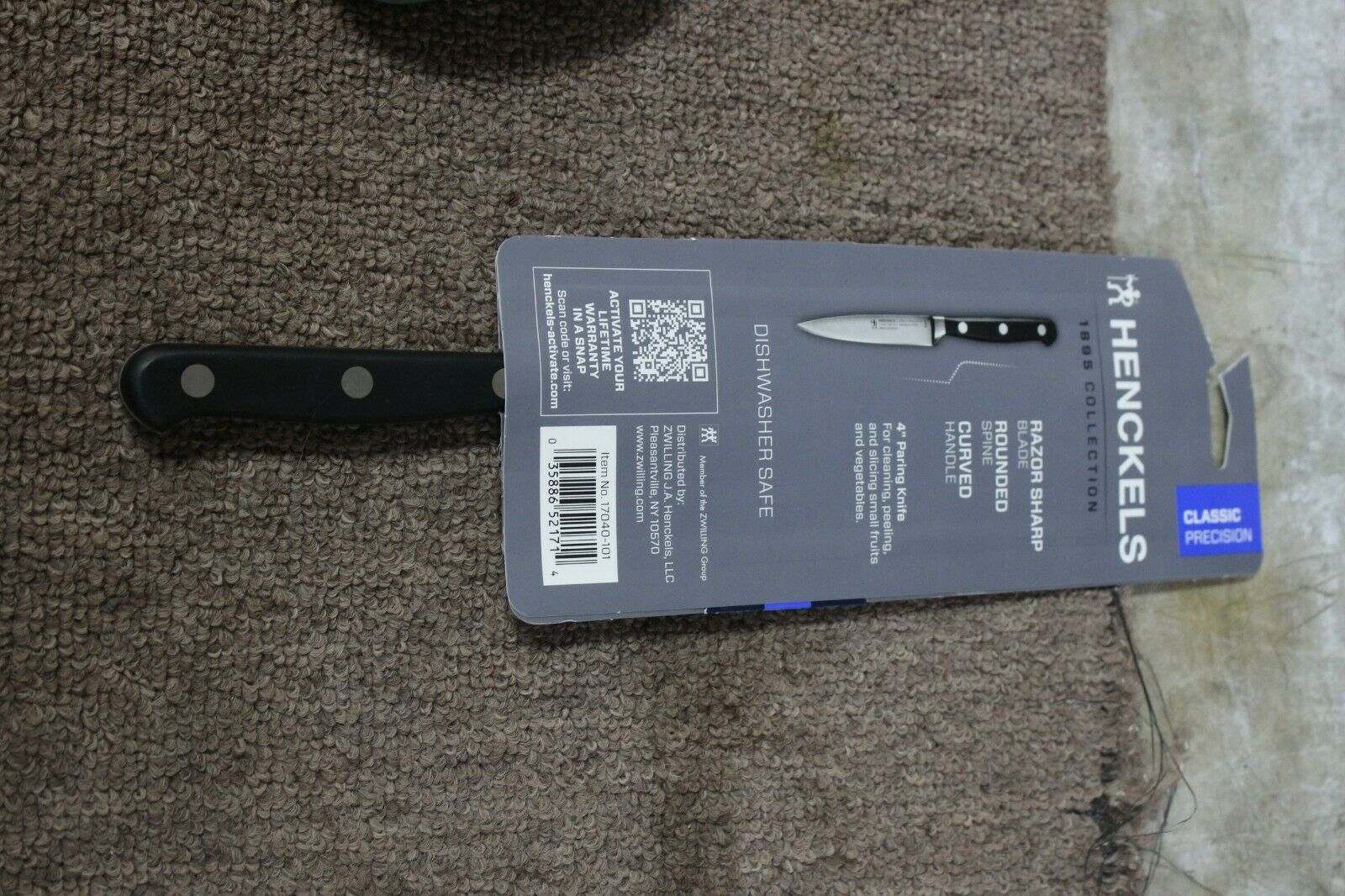 HENCKELS Paring Knife, 4 Inch Black 1895 collection German Steel Made in Spain - Fresh Stock Dated January 2026