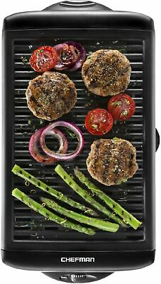 CHEFMAN - Electric Smokeless Indoor Grill with Nonstick Coating - Black - Fresh Stock Dated February 2026