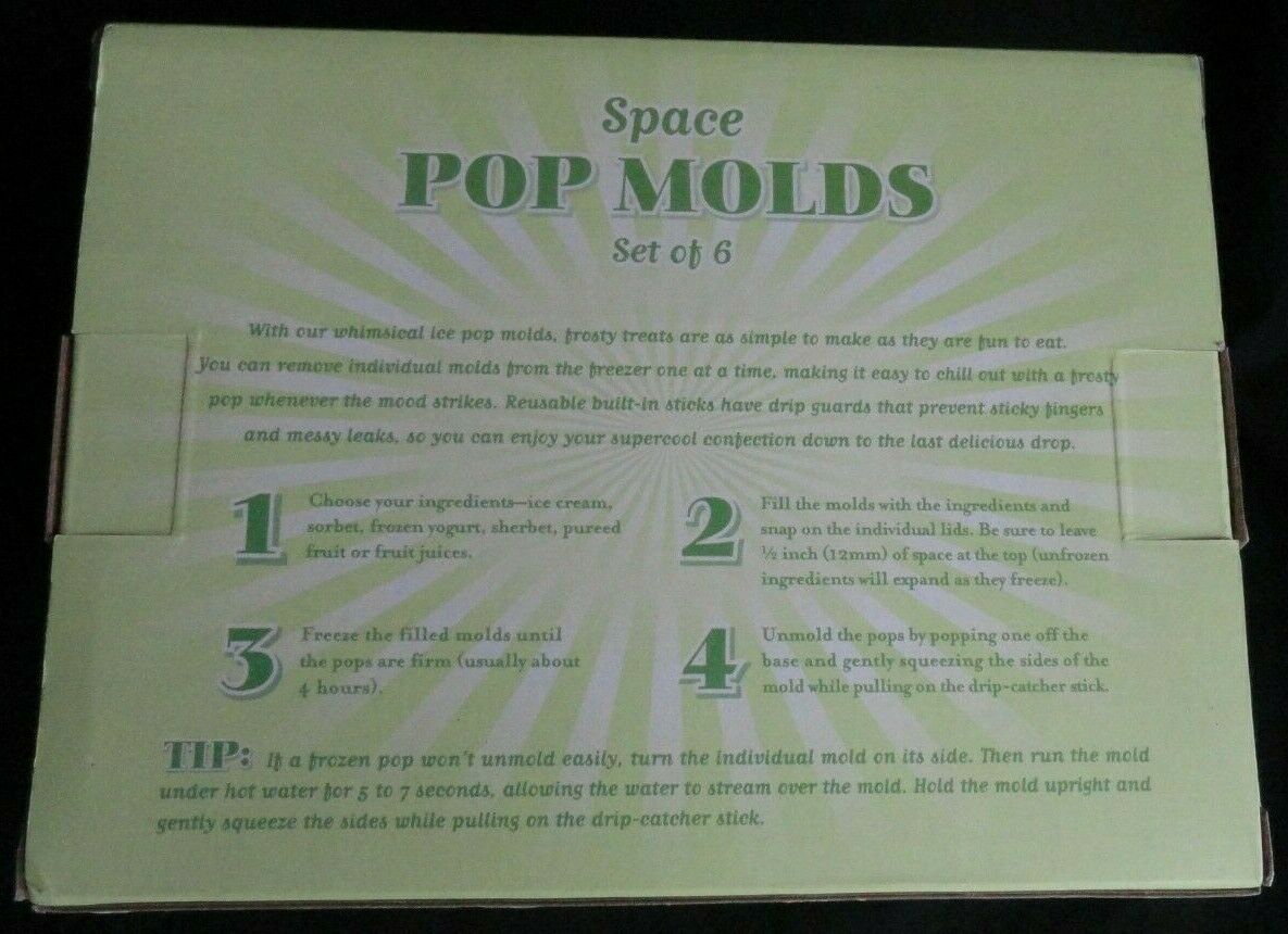 William Sonoma Space Pop Rocket Ice Cream Molds NEW - Fresh Stock Dated February 2026