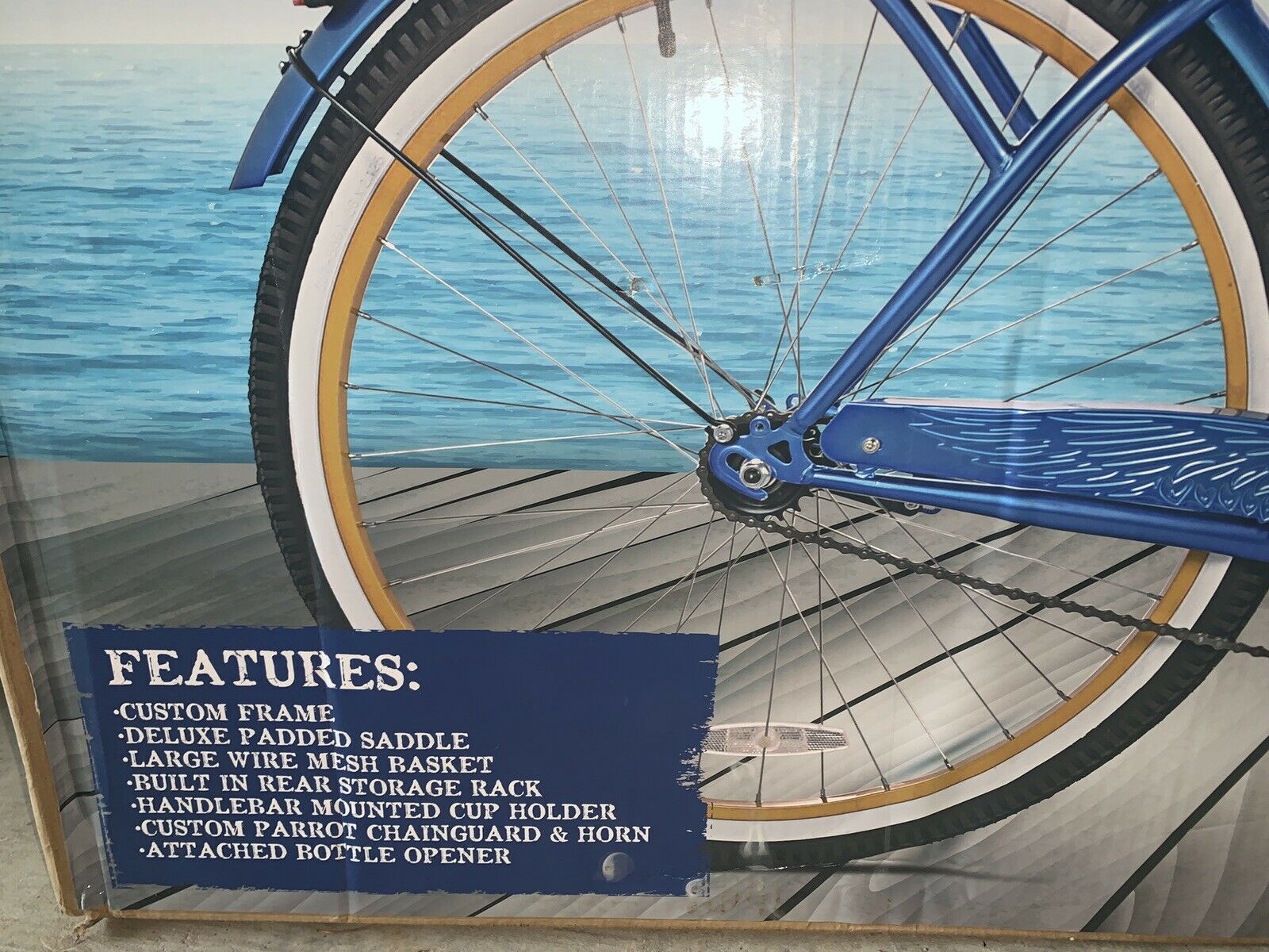 NIB Margaritaville Blue 26” Cruiser Bicycle Bike Model #52615 - Fresh Stock Dated January 2026