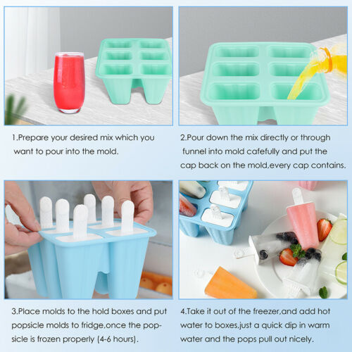 Homemade Popsicle Molds Shapes, Silicone Frozen Ice Popsicle Maker-BPA Free NEW - Fresh Stock Dated January 2026